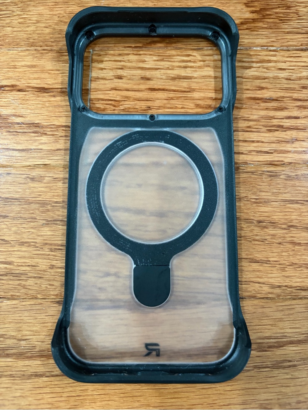 Clear Phone Case with Black Magnetic Ring Support/Kickstand*
